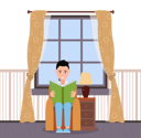 پیش‌نمایش فایل boy-is-reading-book-10988656 از پک فعالیت افراد