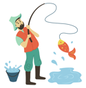 پیش‌نمایش فایل fisherman-catches-fish-from-pond-10988676 از پک فعالیت افراد
