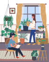 پیش‌نمایش فایل mother-is-watering-plants-and-girl-is-reading-book-10988658 از پک فعالیت افراد