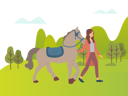 پیش‌نمایش فایل woman-is-taking-her-horse-on-walk-10988679 از پک فعالیت افراد