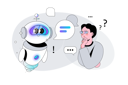 پیش‌نمایش فایل man-asks-question-to-artificial-intelligence-bot-8686450 از پک ربات هوش مصنوعی