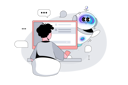 پیش‌نمایش فایل man-writes-a-question-in-shatbot-8703675 از پک ربات هوش مصنوعی