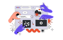 پیش‌نمایش فایل ai-hand-generate-pictures-videos-and-music-11616859 از پک رابط ویرایشگر گرافیکی با دست