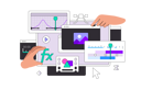 پیش‌نمایش فایل creating-video-effects-8860051 از پک رابط ویرایشگر گرافیکی با دست
