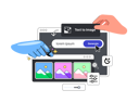 پیش‌نمایش فایل robot-hand-generate-picture-from-the-text-11430220 از پک رابط ویرایشگر گرافیکی با دست