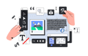 پیش‌نمایش فایل typographic-design-layout-9307276 از پک رابط ویرایشگر گرافیکی با دست
