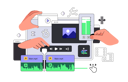 پیش‌نمایش فایل video-editor-program-8860049 از پک رابط ویرایشگر گرافیکی با دست