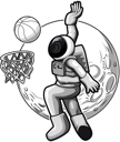 پیش‌نمایش فایل astronaut-playing-basketball-6005895 از پک فعالیت‌های فضانورد