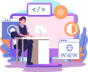 پیش‌نمایش فایل web-development-flat-style-illustration-design-6590289 از پک توسعه وب‌سایت