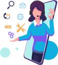 پیش‌نمایش فایل female-customer-care-agent-working-6921284 از پک خدمات مشتری