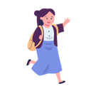 پیش‌نمایش فایل girl-running-and-waving-hand-with-school-bag-11399700 از پک کودکان به مدرسه می‌روند