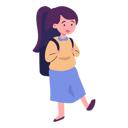 پیش‌نمایش فایل girl-standing-with-bag-11399706 از پک کودکان به مدرسه می‌روند