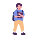 پیش‌نمایش فایل little-boy-walking-with-holding-book-11399705 از پک کودکان به مدرسه می‌روند
