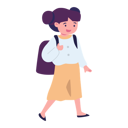 پیش‌نمایش فایل school-girl-going-to-school-with-backpack-11399708 از پک کودکان به مدرسه می‌روند