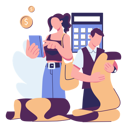 پیش‌نمایش فایل woman-and-businessman-calculating-budget-11471551 از پک سواد مالی