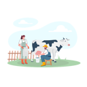 پیش‌نمایش فایل couple-of-farmers-collecting-milk-from-cow-6028860 از پک فعالیت کشاورزی