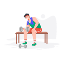 پیش‌نمایش فایل man-doing-workout-using-dumbbell-6137981 از پک فعالیت های ورزشی