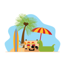 پیش‌نمایش فایل beach-camping-under-coconut-tree-6275515 از پک فعالیت ساحلی