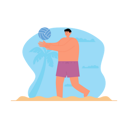پیش‌نمایش فایل boy-playing-volleyball-at-beach-6275540 از پک فعالیت ساحلی