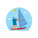 پیش‌نمایش فایل boy-riding-boat-at-beach-6275519 از پک فعالیت ساحلی
