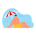 پیش‌نمایش فایل boy-sitting-at-beach-6275539 از پک فعالیت ساحلی