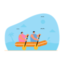 پیش‌نمایش فایل couple-riding-boat-at-beach-6275512 از پک فعالیت ساحلی