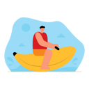 پیش‌نمایش فایل man-enjoying-on-banana-boat-6275532 از پک فعالیت ساحلی