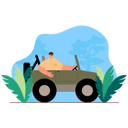 پیش‌نمایش فایل adventurer-riding-on-jeep-in-jungle-6300258 از پک حیات وحش