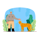 پیش‌نمایش فایل man-with-leopard-in-jungle-6300235 از پک حیات وحش