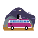 پیش‌نمایش فایل couple-sitting-on-roof-of-camping-van-and-looking-on-sky-6342408 از پک اردو