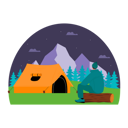 پیش‌نمایش فایل man-sitting-on-wooden-near-camping-tent-6342384 از پک اردو