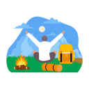 پیش‌نمایش فایل man-sitting-with-backpack-near-campfire-6342394 از پک اردو