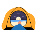 پیش‌نمایش فایل man-sleeping-in-camping-tent-and-looking-nature-6342389 از پک اردو