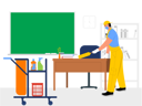 پیش‌نمایش فایل cleaning-worker-clean-classroom-6427296 از پک کارگر