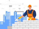 پیش‌نمایش فایل worker-building-wall-using-bricks-6427325 از پک کارگر