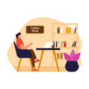 پیش‌نمایش فایل female-freelancer-working-at-coffee-shop-6456099 از پک کافی شاپ