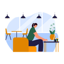 پیش‌نمایش فایل female-freelancer-working-in-cafe-6456082 از پک کافی شاپ