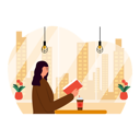 پیش‌نمایش فایل girl-read-book-while-having-coffee-6456065 از پک کافی شاپ