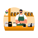 پیش‌نمایش فایل male-barista-6456059 از پک کافی شاپ
