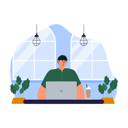 پیش‌نمایش فایل male-freelancer-working-from-cafe-6456064 از پک کافی شاپ