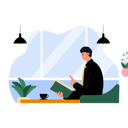 پیش‌نمایش فایل man-reading-book-while-having-coffee-6456067 از پک کافی شاپ