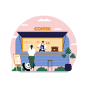 پیش‌نمایش فایل woman-having-coffee-at-coffee-truck-6456075 از پک کافی شاپ