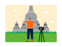 پیش‌نمایش فایل man-clicking-self-photo-at-borobudur-temple-6763002 از پک سفر تعطیلات