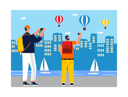 پیش‌نمایش فایل tourist-taking-pictures-of-hot-air-balloon-6762991 از پک سفر تعطیلات