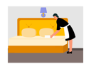 پیش‌نمایش فایل female-house-keeping-worker-cleaning-bed-6803086 از پک هتل و اقامتگاه