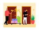 پیش‌نمایش فایل hotel-worker-delivering-luggage-to-guest-6803084 از پک هتل و اقامتگاه