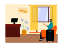پیش‌نمایش فایل man-sitting-in-hotel-lobby-6803080 از پک هتل و اقامتگاه