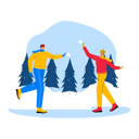 پیش‌نمایش فایل couple-plying-with-ice-ball-6849728 از پک زمستان