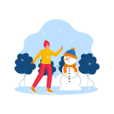 پیش‌نمایش فایل girl-enjoying-winter-and-playing-with-snowman-6849767 از پک زمستان