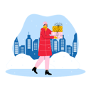 پیش‌نمایش فایل girl-holding-christmas-gifts-6849737 از پک زمستان